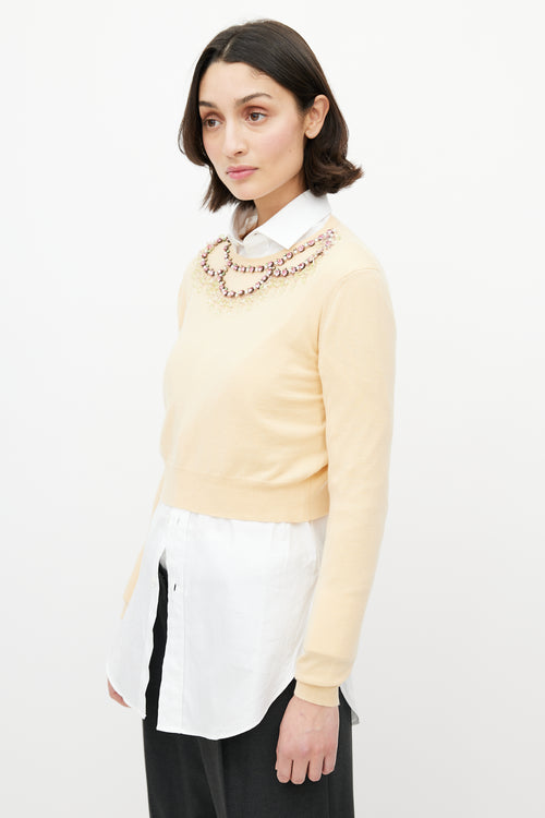 Miu Miu Yellow 
Multicolour Wool Jewel Sweater