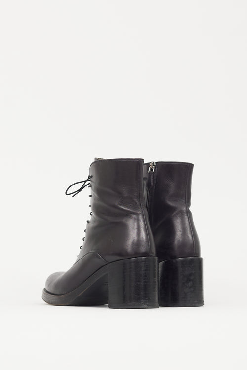 Miu Miu Black Leather Ankle Boot