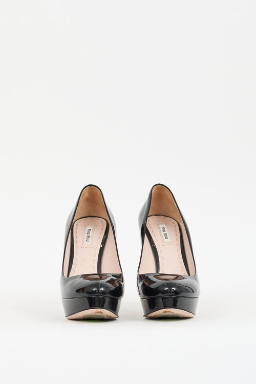 Miu Miu Black Patent Leather Platform Pump