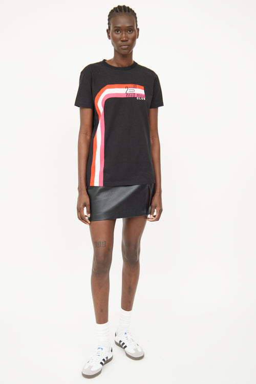 Miu Miu Black Multi Colour Graphic T-shirt