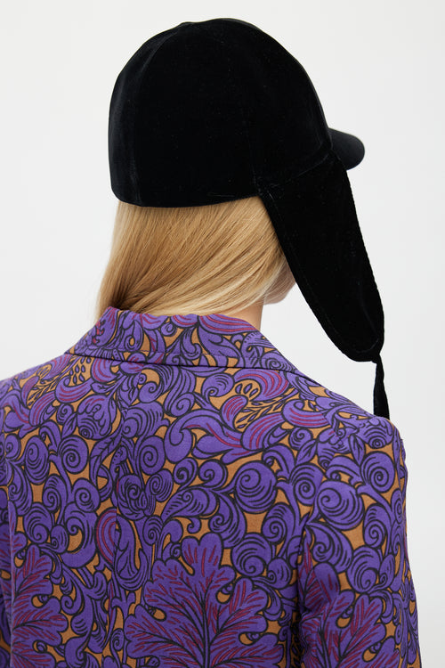 Miu Miu Black Velvet Trapper Hat