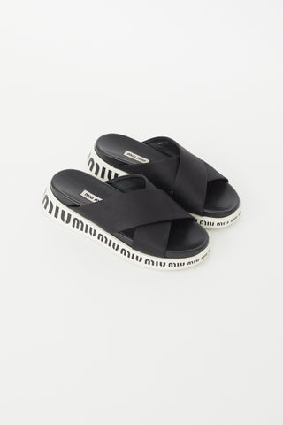 Miu Miu Black Nylon Tech Slide