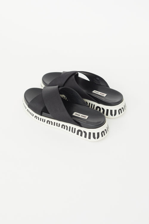 Miu Miu Black Nylon Tech Slide