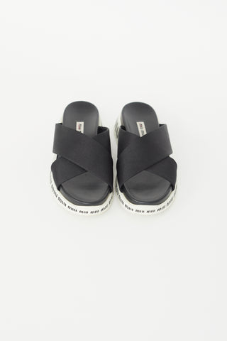 Miu Miu Black Nylon Tech Slide