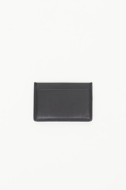 Miu Miu Black Matelassé Leather Card Holder