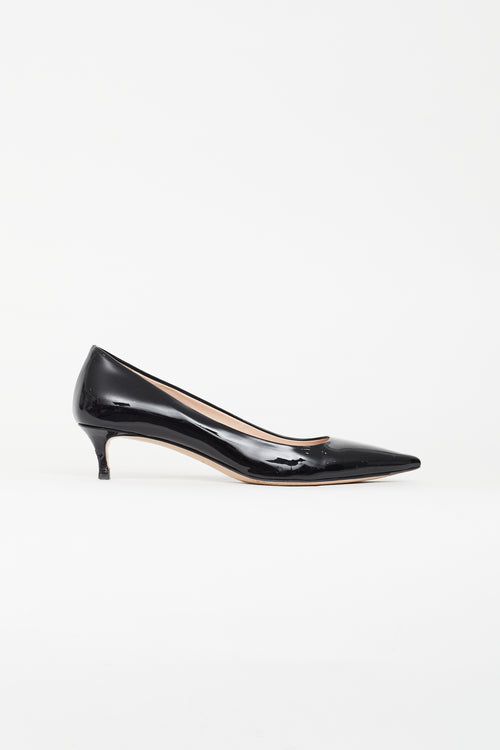 Miu Miu Black Patent Pointed Toe Heel