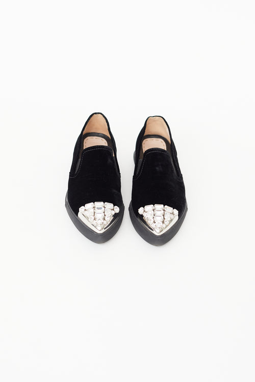 Miu Miu Black Velvet 
Gem Sneaker