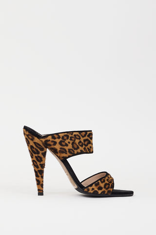 Miu Miu Black 
Brown Textured Hair Heel