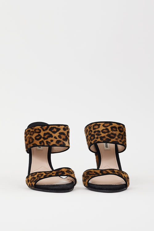 Miu Miu Black 
Brown Textured Hair Heel