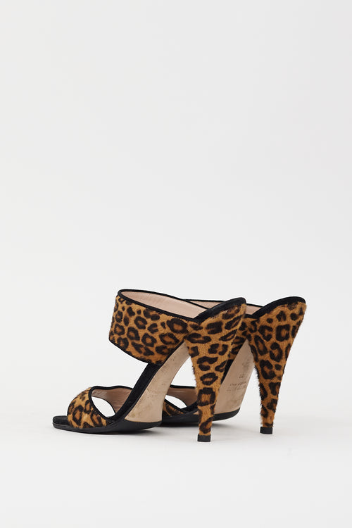 Miu Miu Black 
Brown Textured Hair Heel