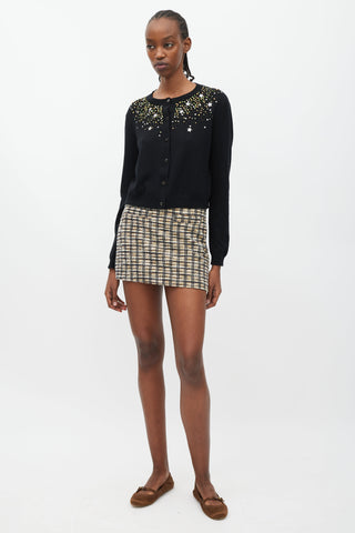 Miu Miu Black 
Multicolour Crystal 
Star Embellished Cardigan