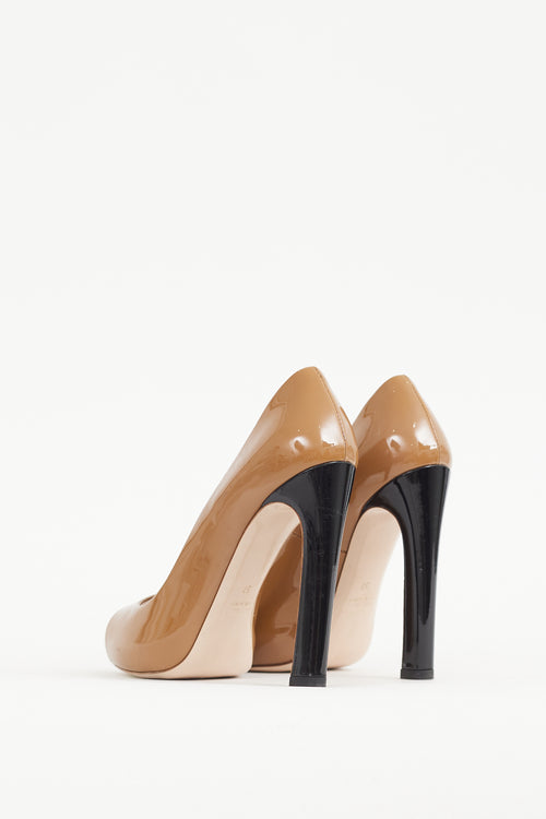 Miu Miu Brown 
Black Patent Leather Pump