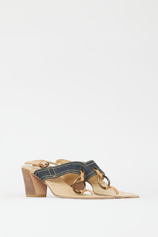 Miu Miu Blue Denim Strappy Sandal