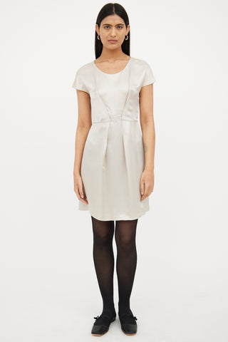 Miu Miu Beige Silk Blend Mini Dress