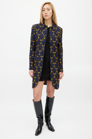 Miu Miu Fall 2012 Navy 
Yellow Floral Jacket