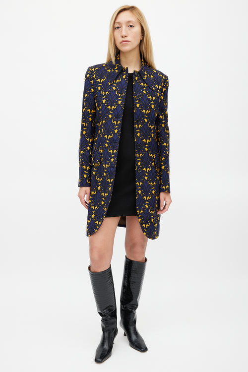 Miu Miu Fall 2012 Navy 
Yellow Floral Jacket