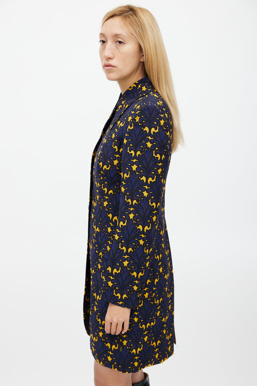 Miu Miu Fall 2012 Navy 
Yellow Floral Jacket