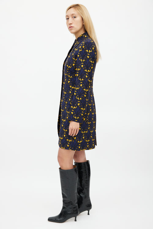 Miu Miu Fall 2012 Navy 
Yellow Floral Jacket