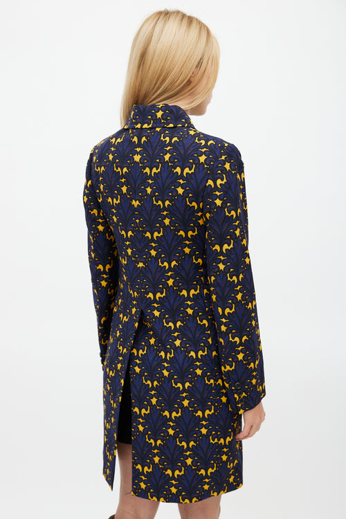 Miu Miu Fall 2012 Navy 
Yellow Floral Jacket