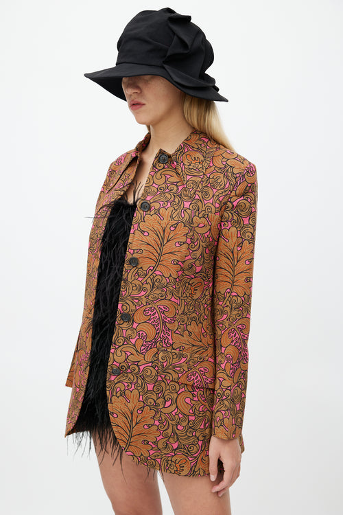 Miu Miu Fall 2012 Pink 
Brown Floral Blazer