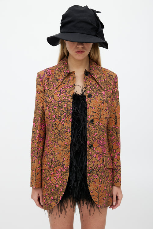 Miu Miu Fall 2012 Pink 
Brown Floral Blazer