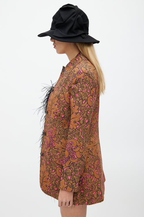 Miu Miu Fall 2012 Pink 
Brown Floral Blazer