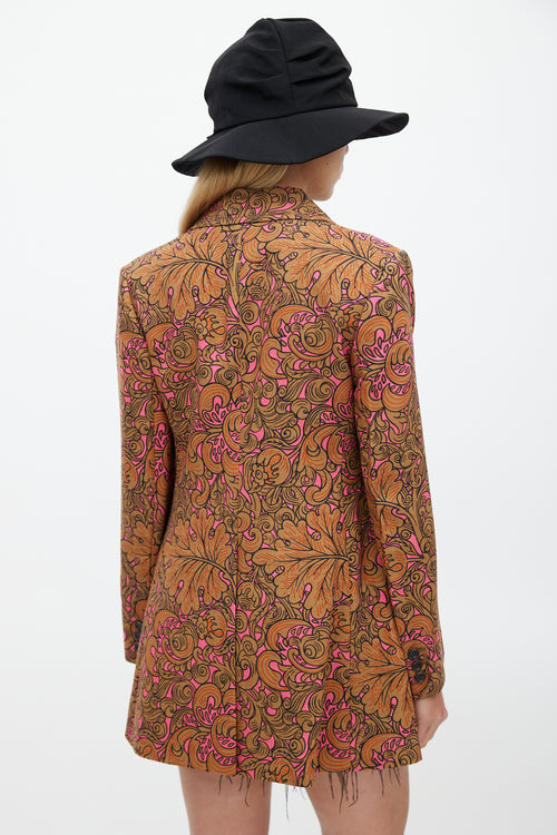 Miu Miu Fall 2012 Pink 
Brown Floral Blazer