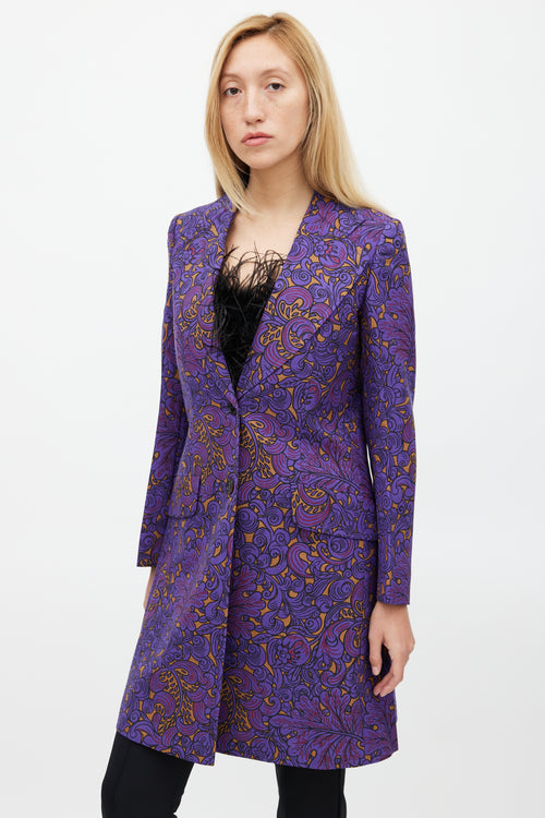 Miu Miu Fall 2012 Purple 
Yellow Floral Jacket