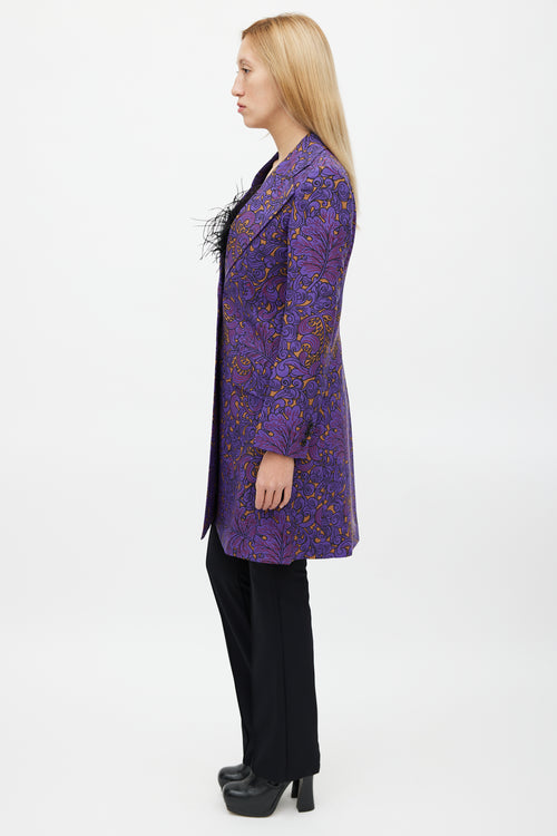 Miu Miu Fall 2012 Purple 
Yellow Floral Jacket