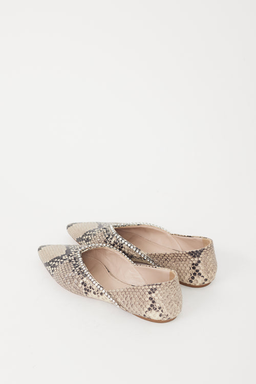 Miu Miu Grey 
Black Textured Flat