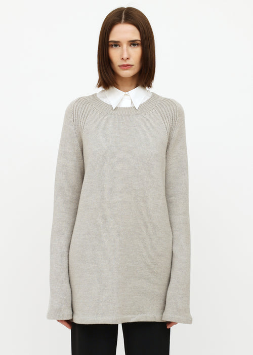 Miu Miu Grey Wool Knit Sweater