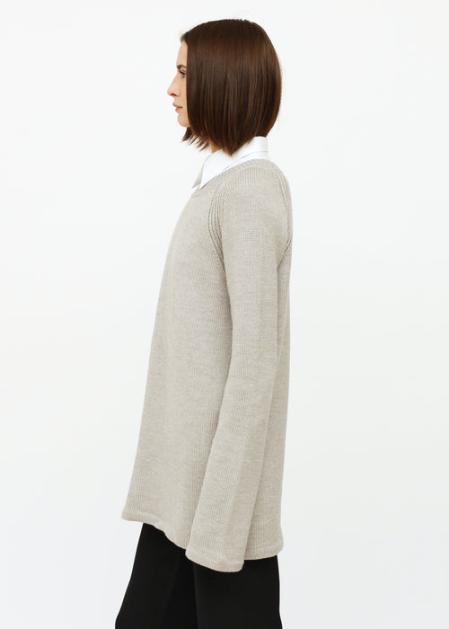 Miu Miu Grey Wool Knit Sweater