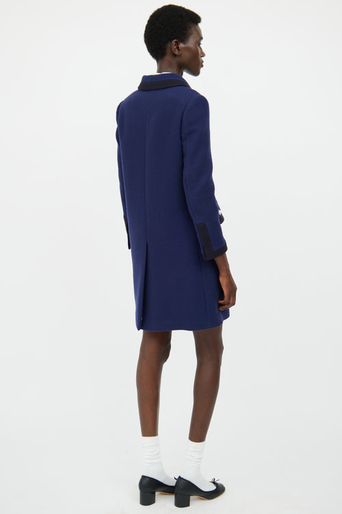 Miu Miu Blue 
Black Button Pea Coat