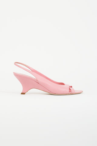 Miu Miu Pink Leather Slingback Heel