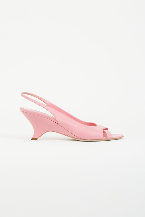 Miu Miu Pink Leather Slingback Heel