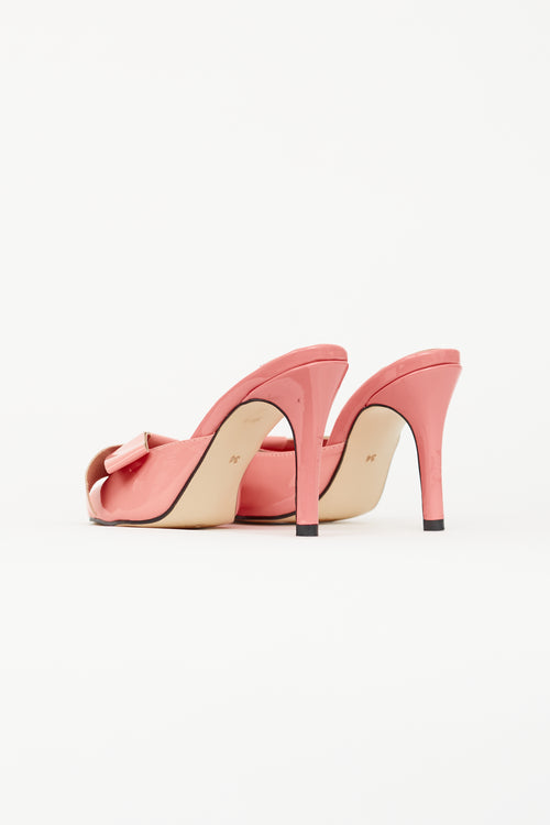 Miu Miu Pink Patent Bow Sandal