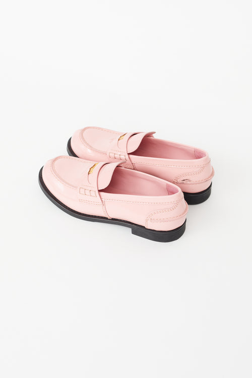 Miu Miu Pink Patent Penny Loafer