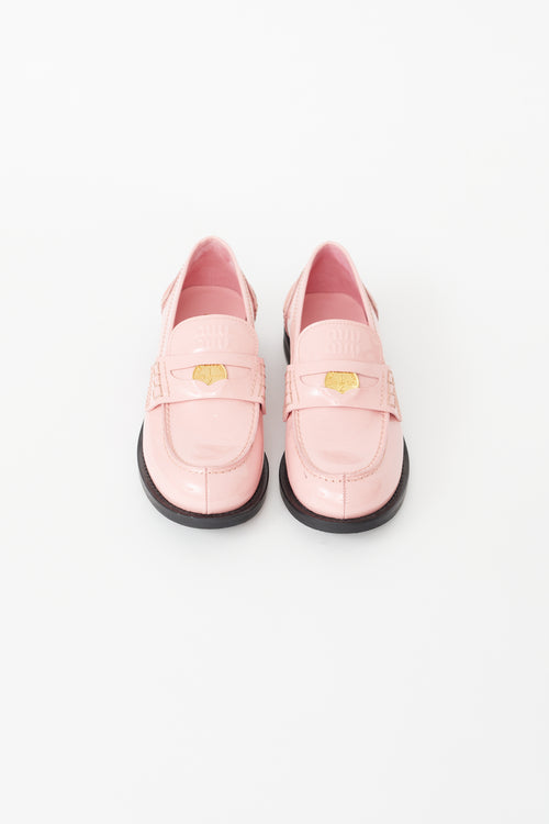 Miu Miu Pink Patent Penny Loafer