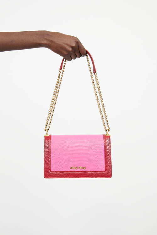 Miu Miu Pink 
Red Flap Chain Bag