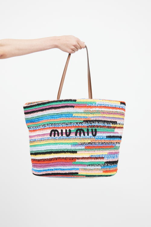 Multicolour Crochet Tote Bag