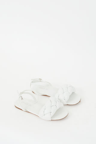 Miu Miu White Padded Quilted Leather Sandal