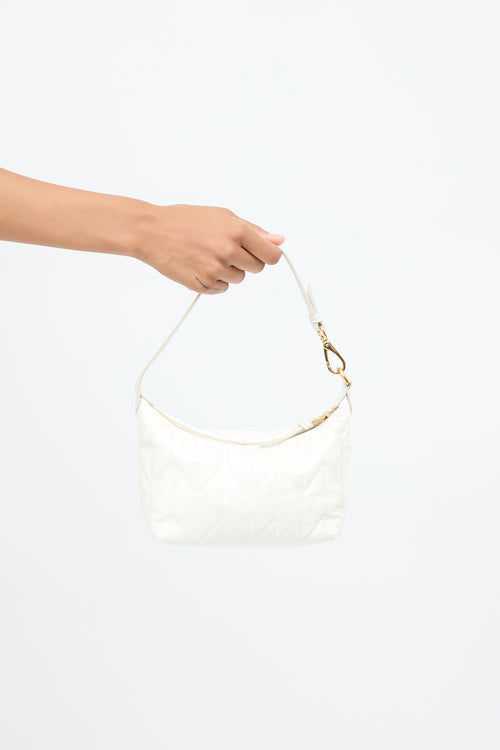 Miu Miu White Re-Nylon Small Spirit Ciré Zip Bag