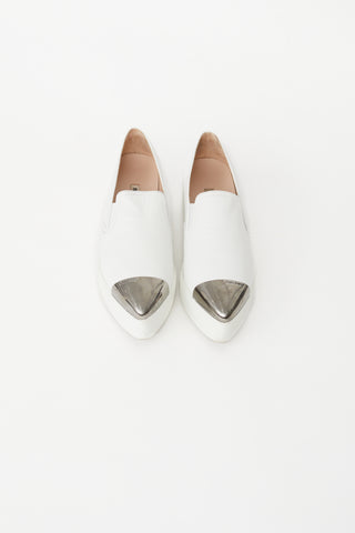 Miu Miu White Leather Platform Sneaker