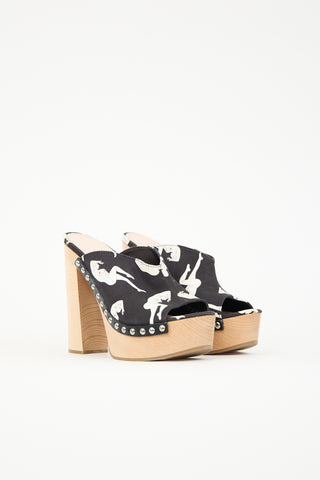 Miu Miu Abstract Printed Mule