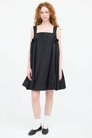 Molly Goddard Black Layered Pleated Midi Dress