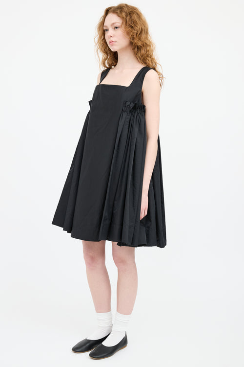 Molly Goddard Black Layered Pleated Midi Dress