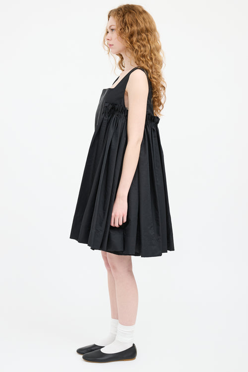 Molly Goddard Black Layered Pleated Midi Dress