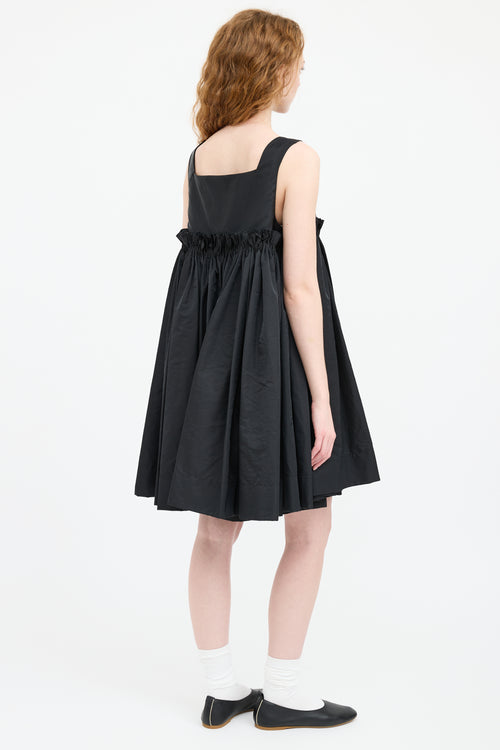 Molly Goddard Black Layered Pleated Midi Dress