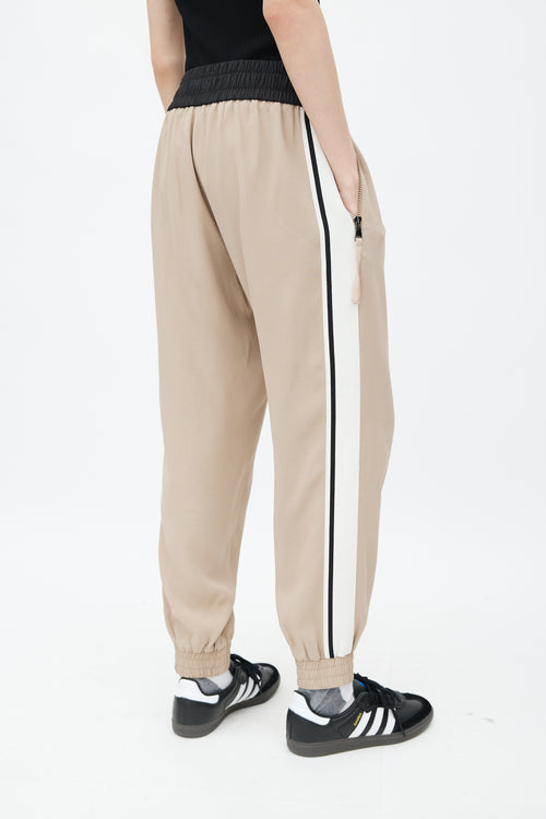 Moncler Beige Logo Elastic Jogger