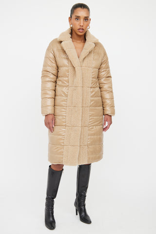 Moncler Beige Bagaud Reversible Teddy Puffer Coat